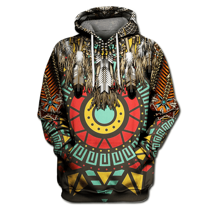 Native American Print B2906 3D Pullover Printed Over Unisex Hoodie