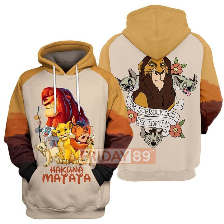 Cool Lion Print B2922 3D Pullover Printed Over Unisex Hoodie