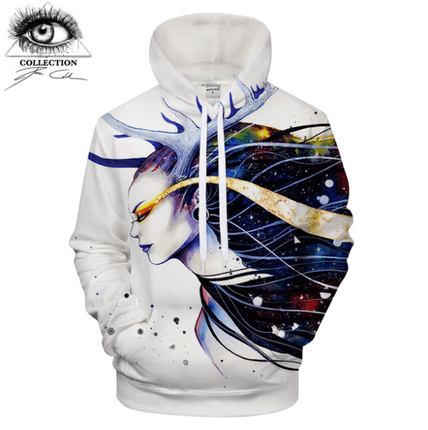 Goddess Of Galaxy Pq 9441 A1386 3D Pullover Printed Over Unisex Hoodie