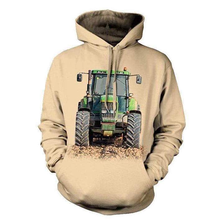 Farm Tractor - Tractor Print B1647 3D Pullover Printed Over Unisex Hoodie