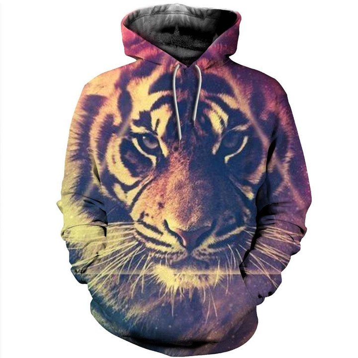 Tiger 51201919 B1485 3D Pullover Printed Over Unisex Hoodie