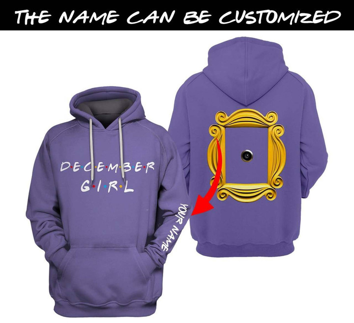 Customized December Girl A1065 3D Pullover Printed Over Unisex Hoodie