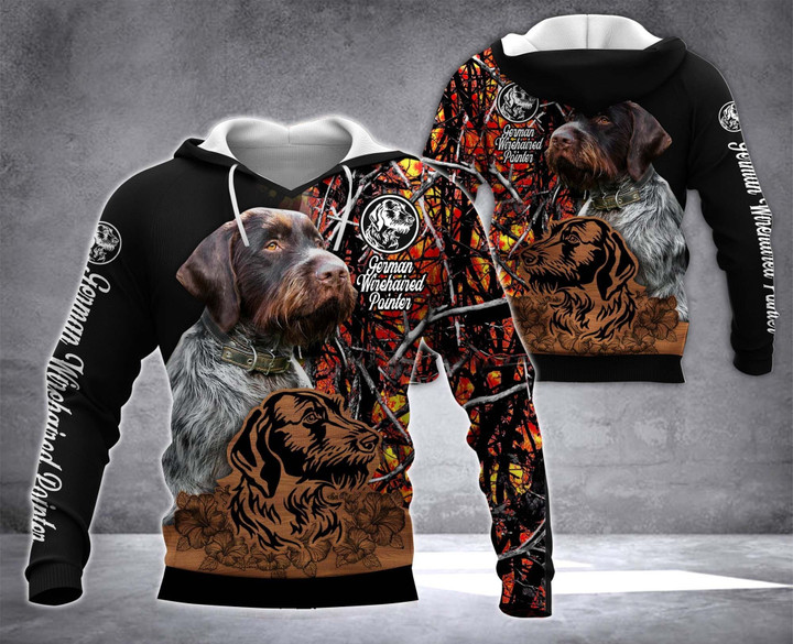 Mt German Wirehaired Pointer B4180 3D Pullover Printed Over Unisex Hoodie