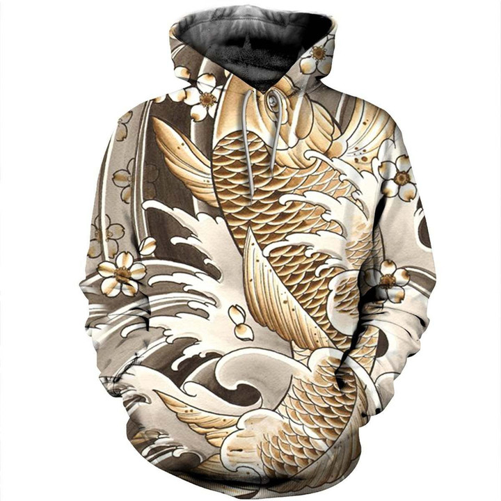 Koi Fish 251215 B1359 3D Pullover Printed Over Unisex Hoodie