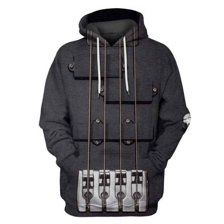 Bass Guitar A1084 3D Pullover Printed Over Unisex Hoodie