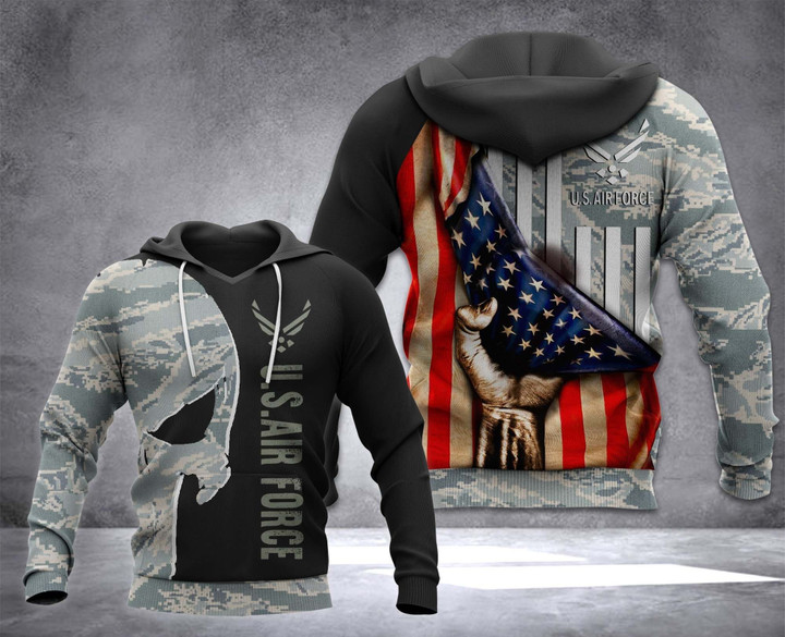 Tt Air Force Flag B4275 3D Pullover Printed Over Unisex Hoodie