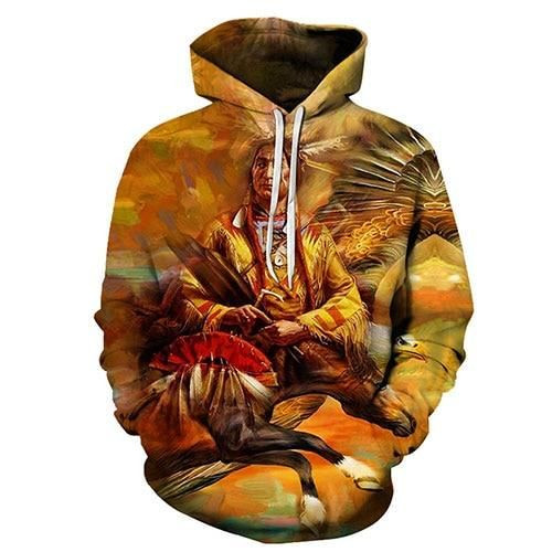 Native American Inspired Original - Print A1265 3D Pullover Printed Over Unisex Hoodie