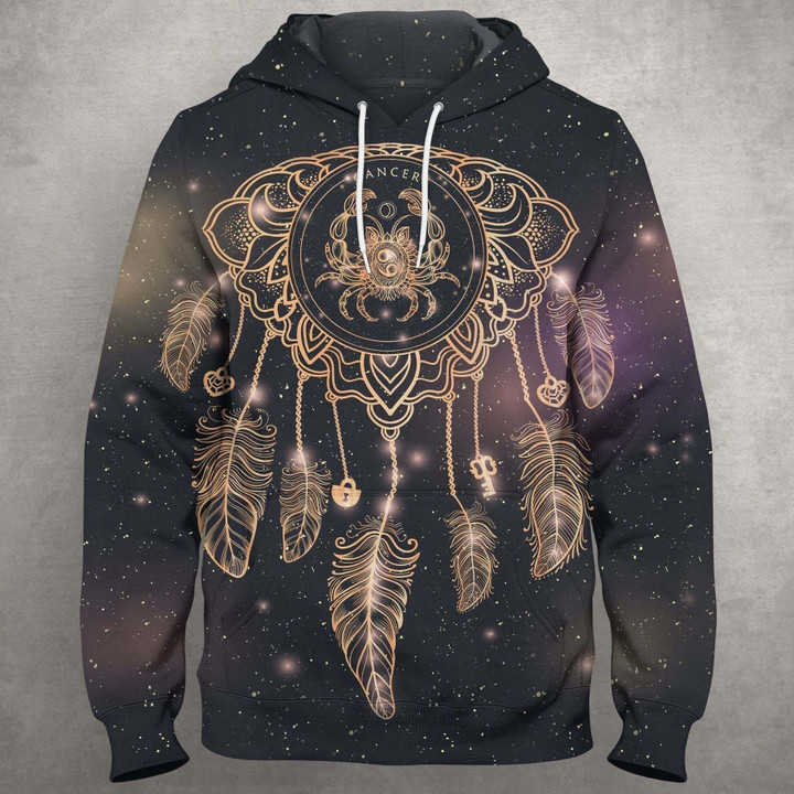 Dreamcatcher Cancer Zodiac Sign Pq 0026 A4246 3D Pullover Printed Over Unisex Hoodie