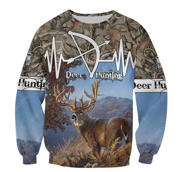 Deer Hunting Blue 3D All Over Print | Hoodie | Unisex | Full Size | Adult | Colorful | Ht4808