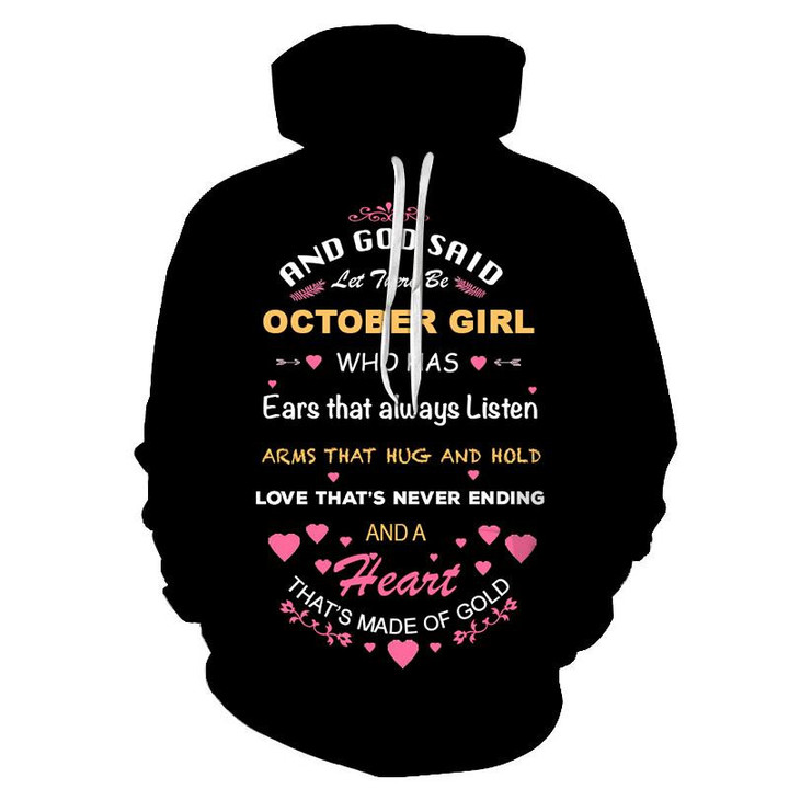 October Girl 3D - Sweatshirt, Hoodie, Pullover