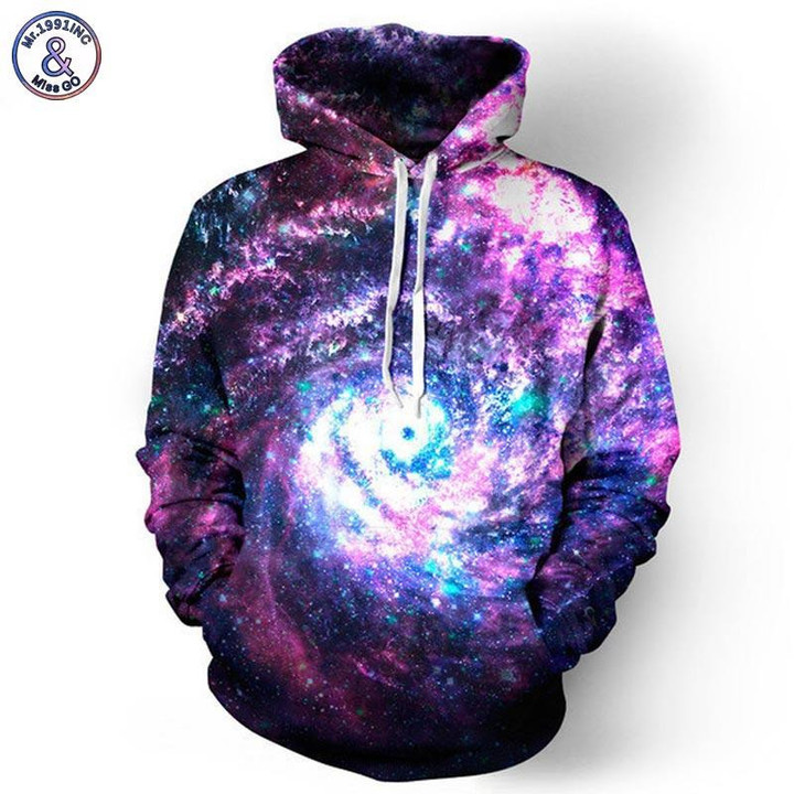 Mr.1991Inc Space Galaxy Hoodies Men/Women Sweatshirt Hooded 3D Brand Clothing Cap Hoody Print Paisley Nebula Jacket