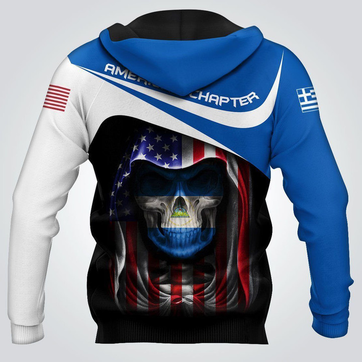 American Chapter Mix Skull Color Pullover Unisex Hoodie Bt06