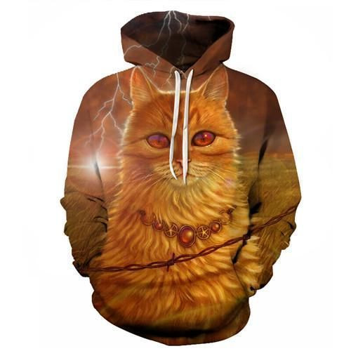 Lightning Golden Cat Pullover Unisex Hoodie Bt04
