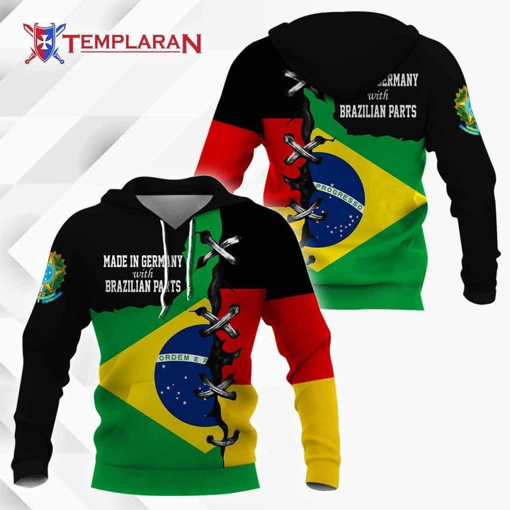 Made In Germany With Brazilian Pullover Unisex Hoodie Bt06