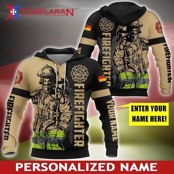 Personalized Name Germany Firefighter Pullover Unisex Hoodie Bt13