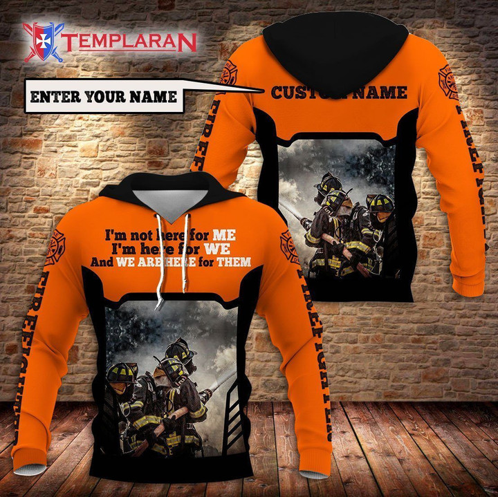 Customize Name Firefighter  Unisex Hoodie Bt10
