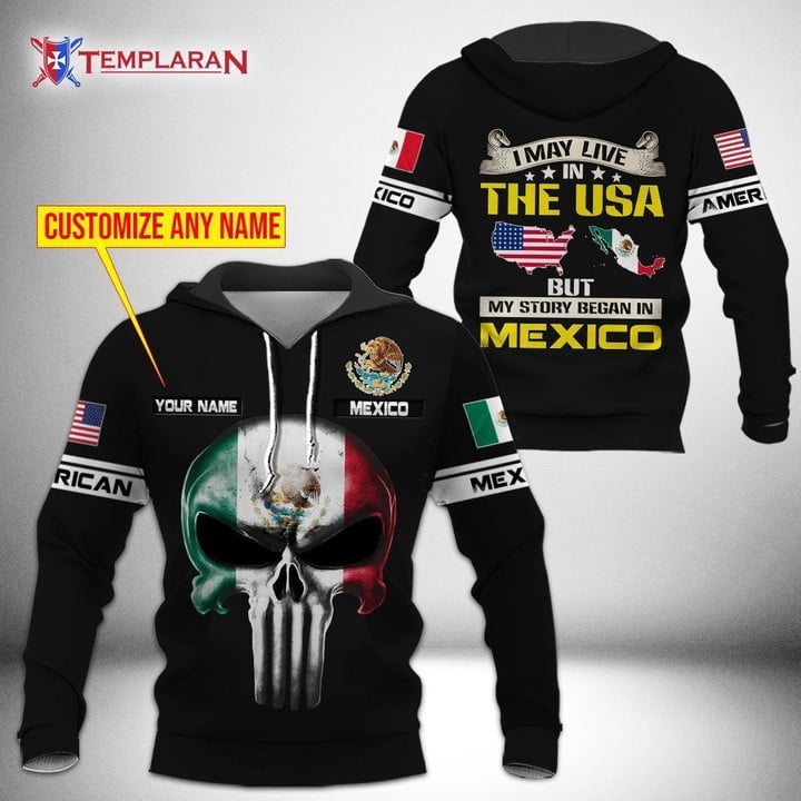 Customize Name Mexico Expat  Unisex Hoodie Bt01