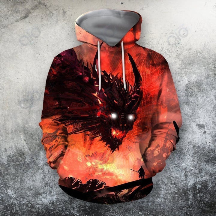 Dragon And Fighter Pullover Unisex Hoodie Bt06