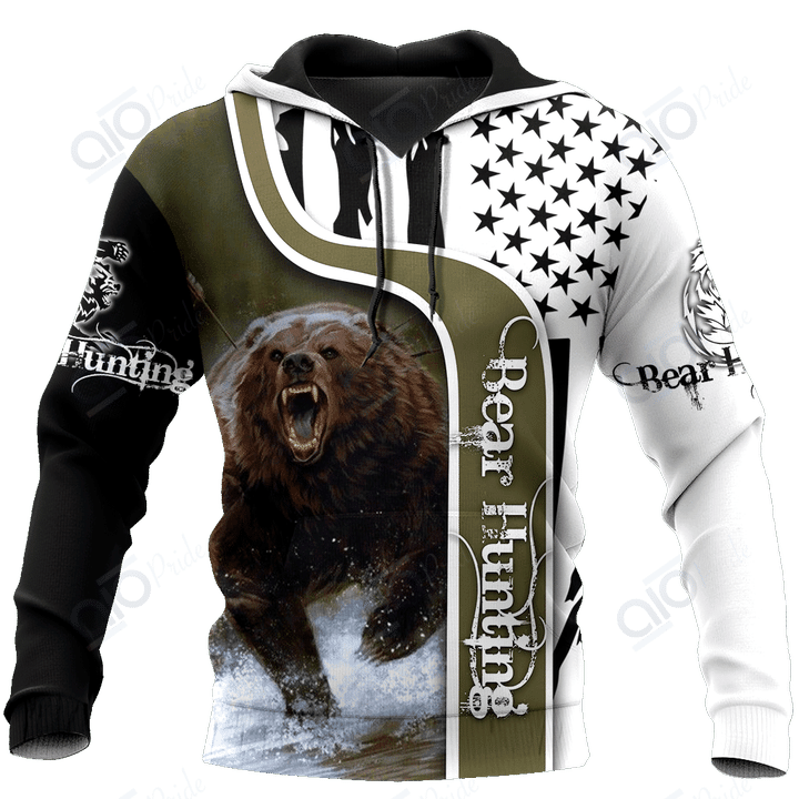 Bear Hunting Pullover Unisex Hoodie Bt06