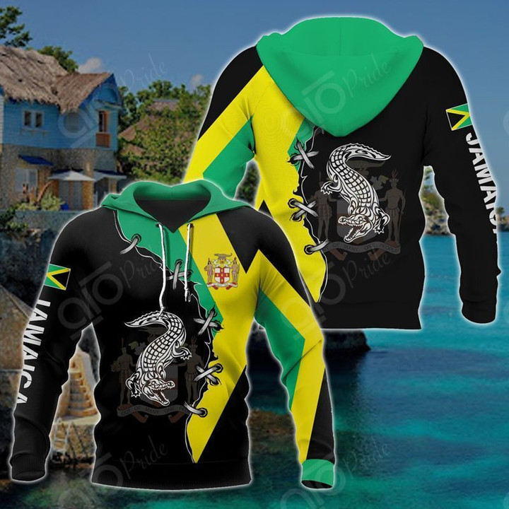 Jamaica Crocodile And Coat Of Armss Pullover Unisex Hoodie Bt13