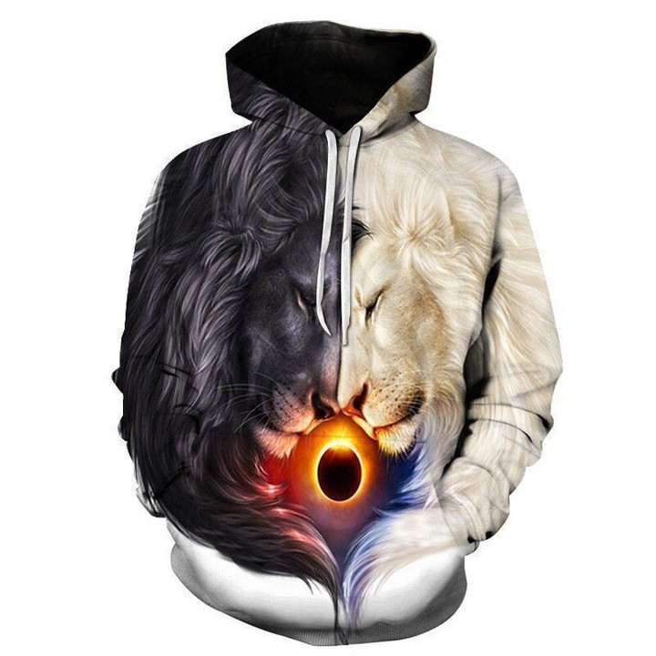 Lion And Eclipse Pullover Unisex Hoodie Bt05
