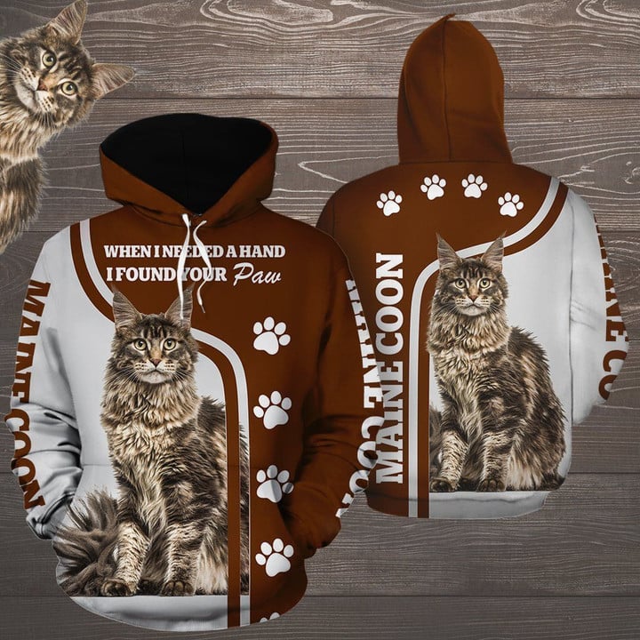 Maine Coon I Found Your Paw Pullover Unisex Hoodie Bt05
