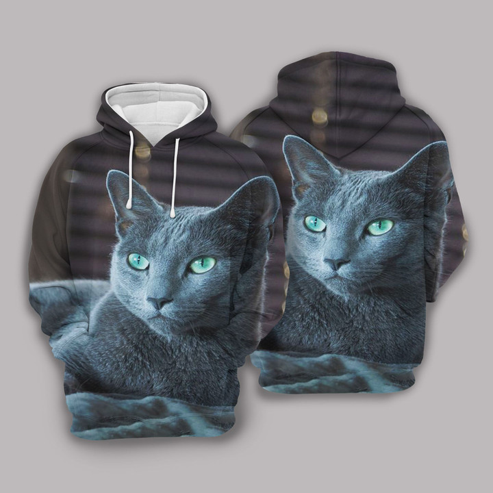 Russian Blue Cat Pullover Unisex Hoodie Bt14