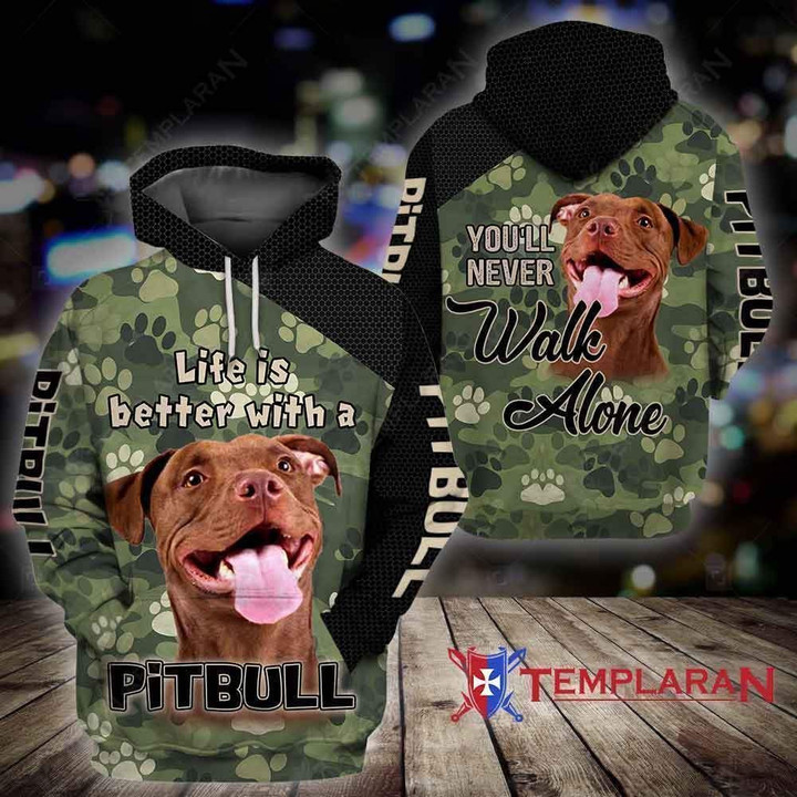Pitbull 3D Hoodie Bt11