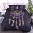 Dreamcatcher Bedding Set Black Bohemian Mandala Feathers Duvet Cover With Pillowcases 3Pcs Bedclothes For Adults