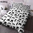 Mustaches Black And White Hipster Bedding Set 