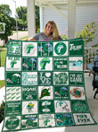 Tulane Green Wave Quilt Blanket Fan Made
