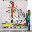 Tarot Card Ace of Wands 3D Customized Personalized Quilt Blanket