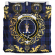 MacKay Blue 02 Tartan Crest Bedding Set - Golden Thistle Style