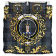 Mackay Blue 01 Tartan Crest Bedding Set - Golden Thistle Style