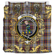 MacInnes Ancient Hunting Tartan Crest Bedding Set - Golden Thistle Style