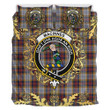 MacInnes Ancient Hunting Tartan Crest Bedding Set - Golden Thistle Style