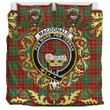 MacDonald of Kingsburgh Tartan Crest Bedding Set - Golden Thistle Style