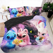 Stitch, Toothless And Girl Friends Sweet Bedding Set (Duvet Cover & Pillow Cases)
