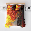 Rengoku Flame Hashira Lion Brushed Demon Slayer Comforter Quilt Duvet Cover Bedding