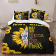 May Girl Sunflower Skull With Tattoos Bedding Set W0509217