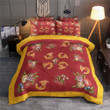 Red And Yellow Flower Birds Bedding Set All Over Prints