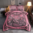 Pink Colorized Sphynx Cat And A Bat Bedding Set All Over Prints