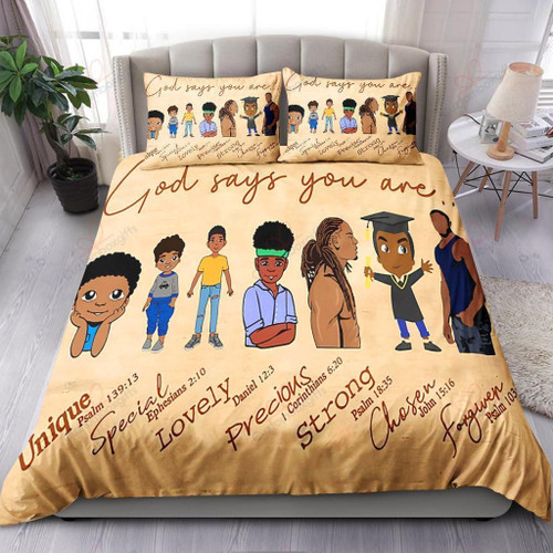 God Says Boys Printed Bedding Set Bedroom Decor
