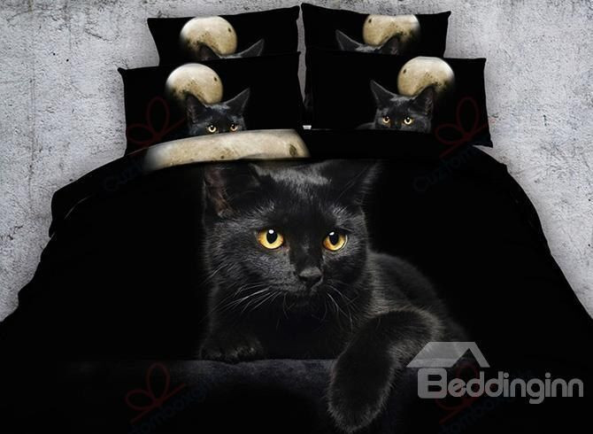 3D Black Kitten Gs-Cl-Ml2510 Bedding Set