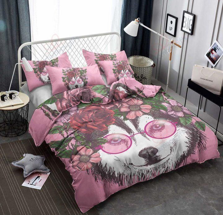 Alaska With Glasses Pink Bedding Set Bedroom Decor