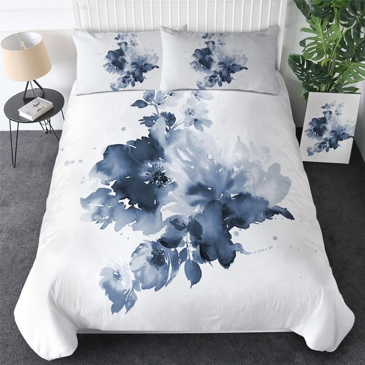 Blue Flowers Watercolour Bedding Set Dhc17121180Dd
