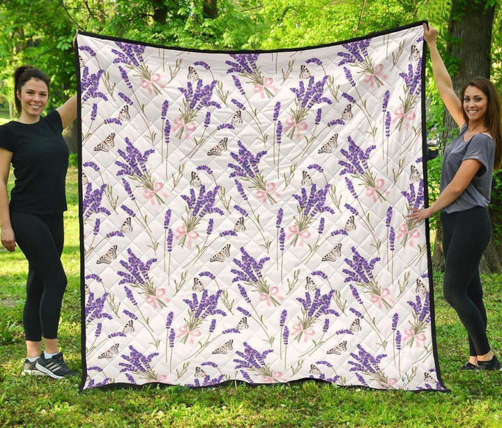 Lavender Floral Cl12100396Mdq Quilt Blanket