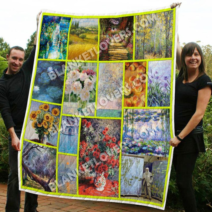 Flowers, Always And Always, Claude Monet Quilt Blanket