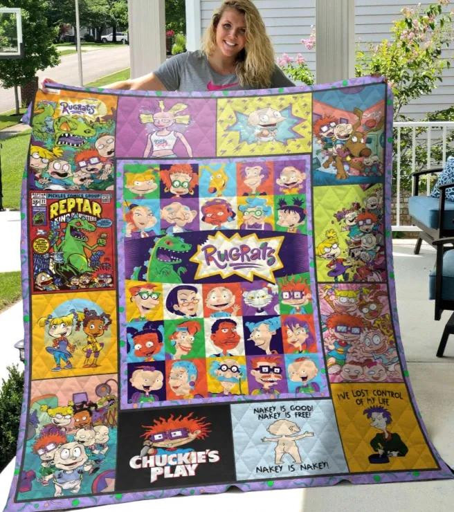 Rugrats Fleece Quilt Blanket Personalized Customized Home Bedroom Decor Gift