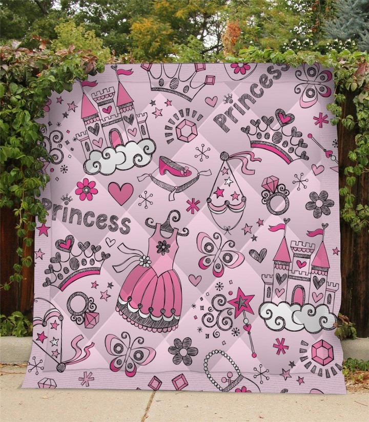 Fairy Tale Princess Tiara Elements Summer Quilt Blanket